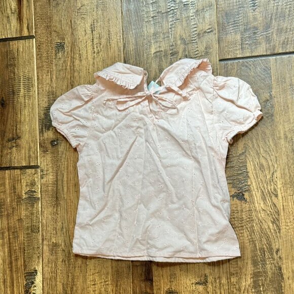 NWT Le Petite Elle Pale Pink Eyelet Top 6y - Picture 6 of 7